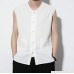 Cardigo Mens Slim Pocket Cotton Linen Buttons Sleeveless Shirt Tee Blouse Vest Tank Top White B07QDHDWWK
